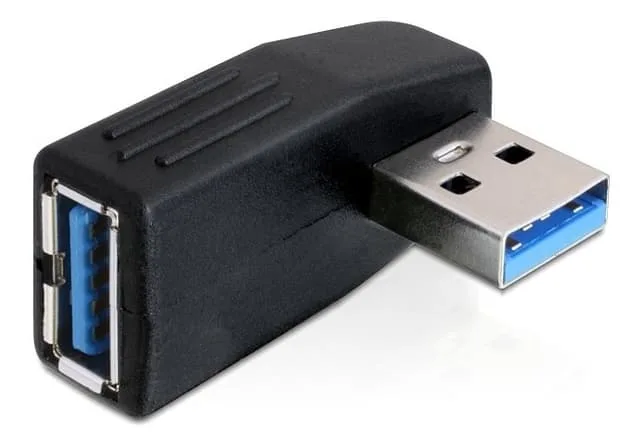 Delock USB 3.0-adapter, Typ A hane till hona, vinklad 90°