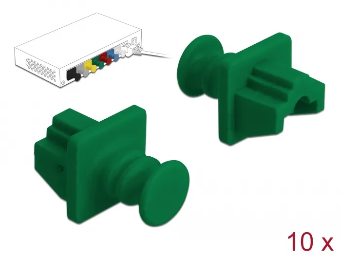 DeLOCK Dust Cover for RJ45 jack 10 pieces grey