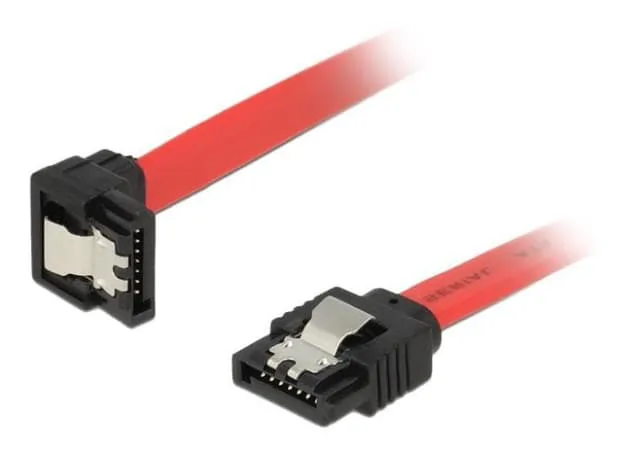 DeLOCK SATA-kabel, 0,2m, 6Gb/s, låsclip, vinklad nedåt