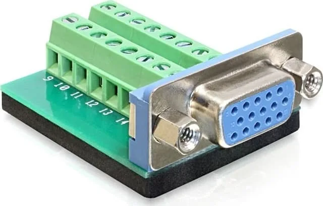 DeLOCK VGA-adapter, plint till Sub-D 15-pin hona