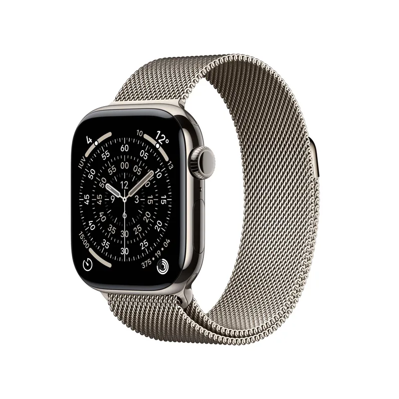 Apple Watch Series 11 GPS + Cellular 42mm Guld Titanboett med Guld Milanesisk loop