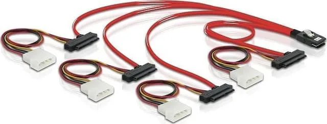 Delock - Intern SAS-kabel - SFF-8643 (hane) till SATA-ström
