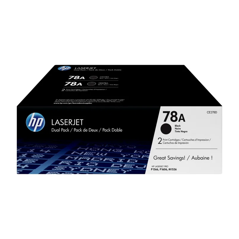 Toner HP Black, 2-pack, 78A, 2100 pages