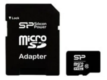 Silicon Power SP008GBSTH010V10SP, 8 GB, MicroSDHC, Klass 10, Svart