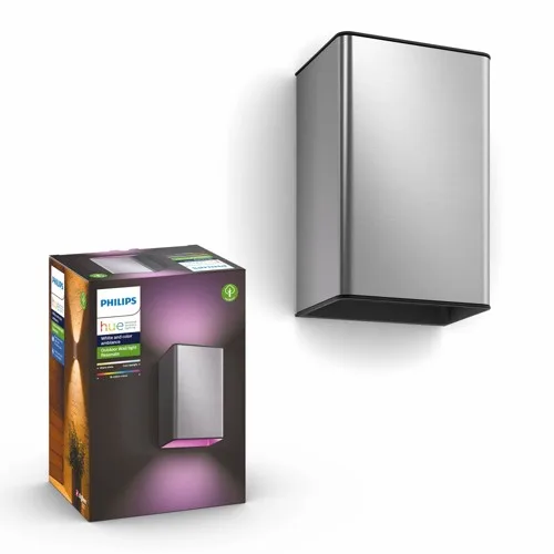 Philips Hue Resonate vägglampa för utomhusbruk, rostfritt stål