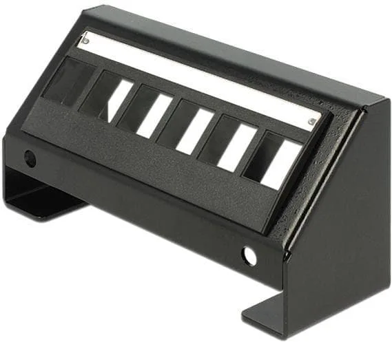DeLOCK Keystone panel, 6-portar, 45° vinkel på portarna, metall