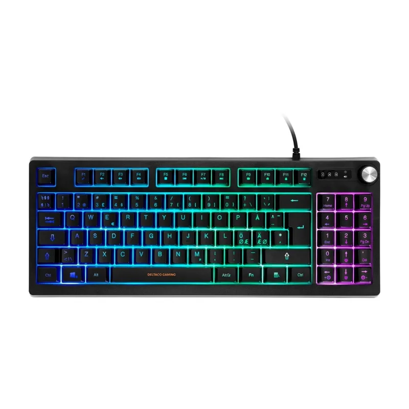 Deltaco DK230 Membran Running RGB TKL-tangentbord med Numpad