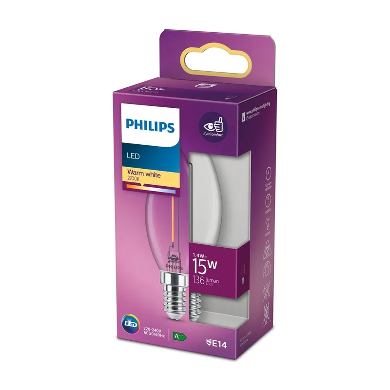 Philips LED Classic 15W B35 E14 Ww Cl ND srt4