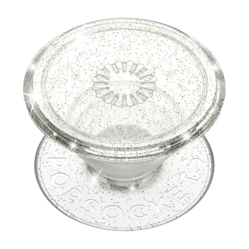 PopSockets PopGrip Clear Glitter Silver