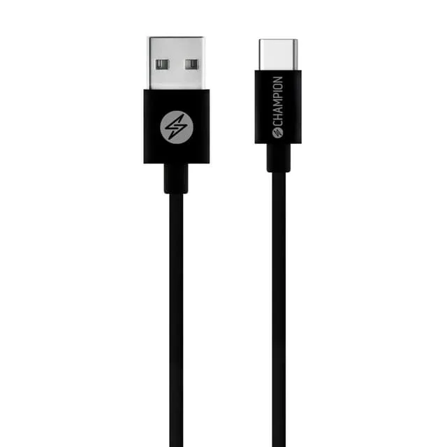 Champion: USB-A till USB-C Kabel 2m Svart