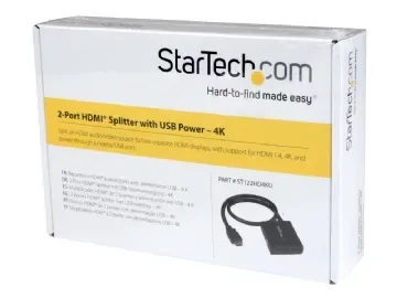 StarTech.com 4K HDMI video-splitter med 2 portar