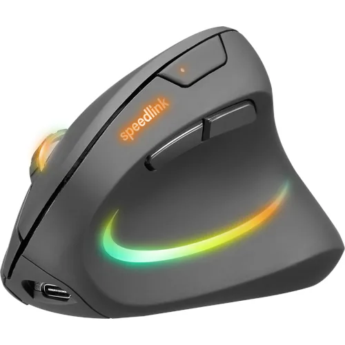 Speedlink PIAVO PRO uppladdningsbar vertikal ergonomisk mus, trådlös, gummisvart