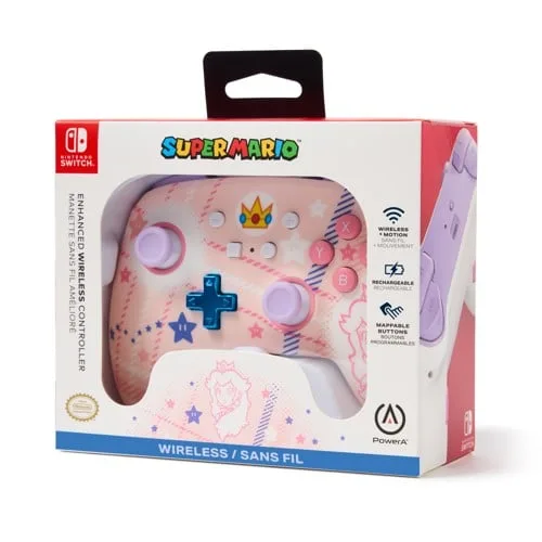 PowerA Enhanced Wireless Controller for Nintendo Switch Princess Peach Plaid
