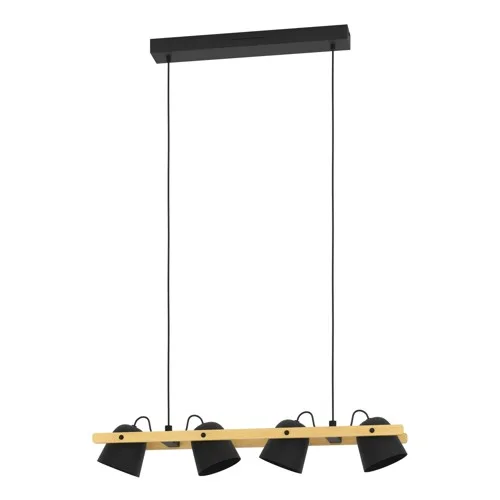 EGLO Hornwood-Z Takpendel – Trä & Svart – RGB + Tunable White – 78 cm – Zigbee & Bluetooth