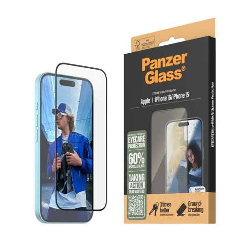 PanzerGlass - EyeCare Screen Protection - iPhone 16 - Ultra Wide Fit