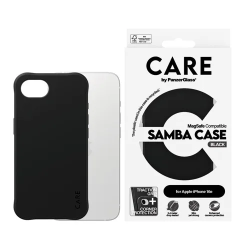 PanzerGlass CARE Samba skal till iPhone 17, transparent