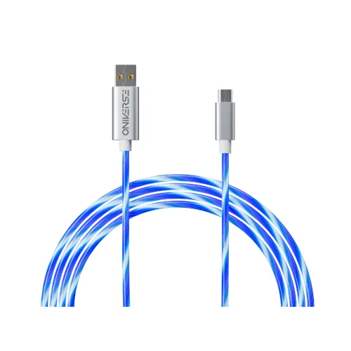 Oniverse Micro-USB-laddningskabel med LED, 2 m, vit