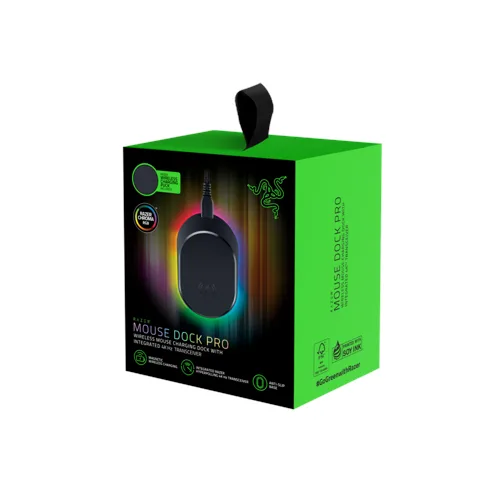 Razer Mouse Dock Pro + Wireless Charging Puck, paket