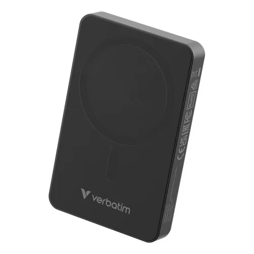 Verbatim - Charge 'n' Go Essentials Magnetic Wireless Power Bank 10000 mAh Black