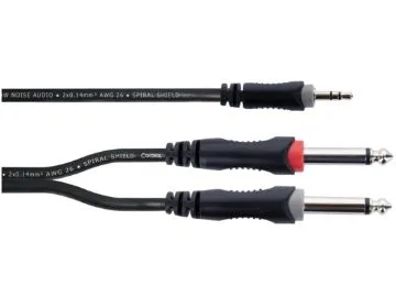 Cordial 14865 Jack/Phono Audio Y-adapter, 5 m, svart