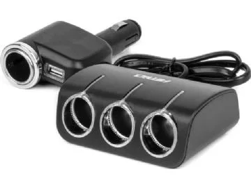 Įkroviklis bil 2x usb-c + usb-a 12v 24v 100w amio-04371