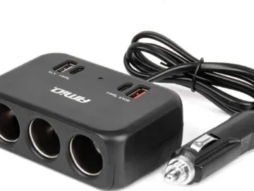 Cigarettändaruttagsplitter med laddare 1x usb-a 1x usb-c qc4.0