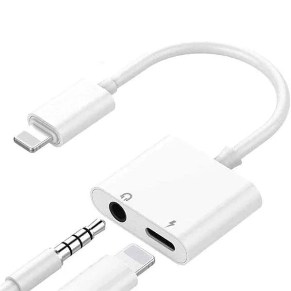 24 Ladd & Hörluradapter Lightning + 3,5mm