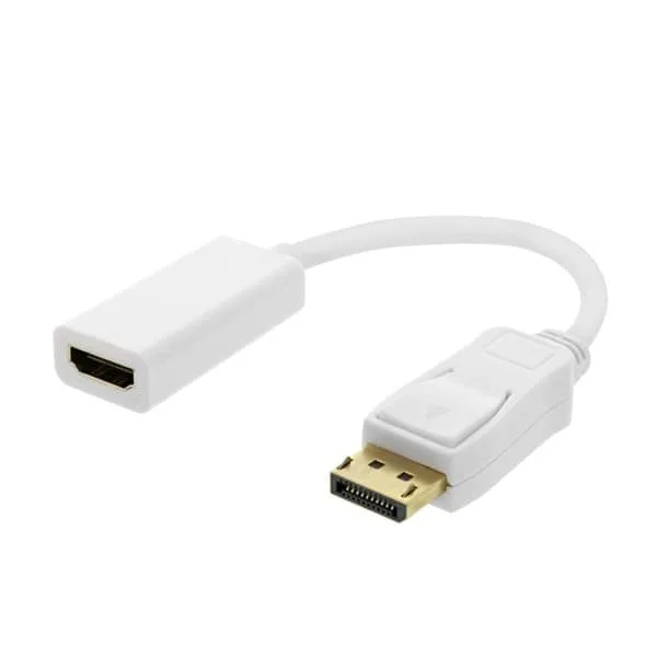 DELTACO DisplayPort till HDMI adapter, ha-ho, vit