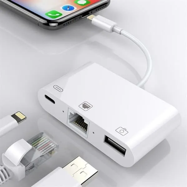 24 iPhone/iPad hub från lightning till Ethernet