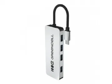 Adapter Basic HUB Greencell USB-C 4in1