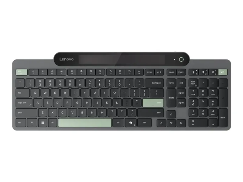 Lenovo trådlöst tangentbord med självladdning, Bluetooth 5.1, danskt, svart