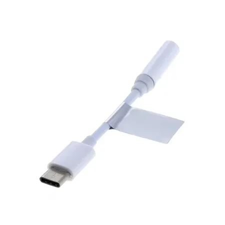Insmat 133-1027 ljudkabel 3,5 mm till USB Type-C, vit