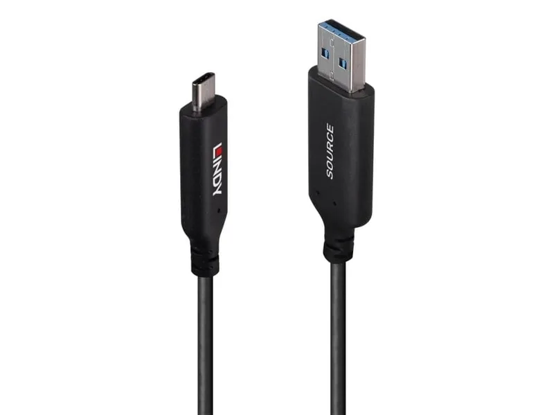 Lindy 50m USB 3.2 Gen 1 Typ A till C hybridkabel (43397)