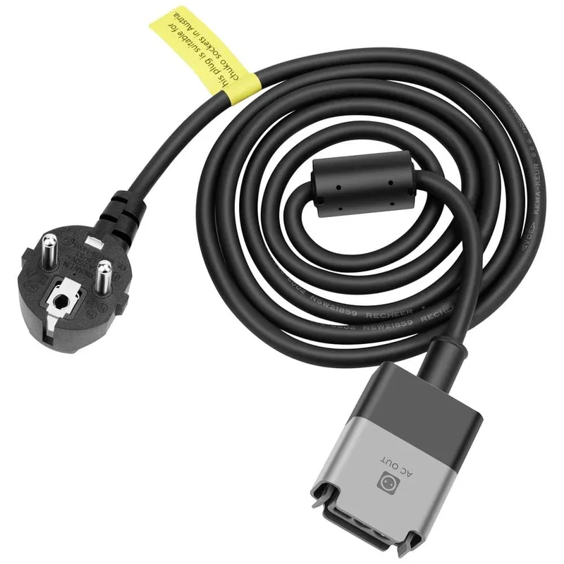 EcoFlow AC-kabel, 3 m, svart