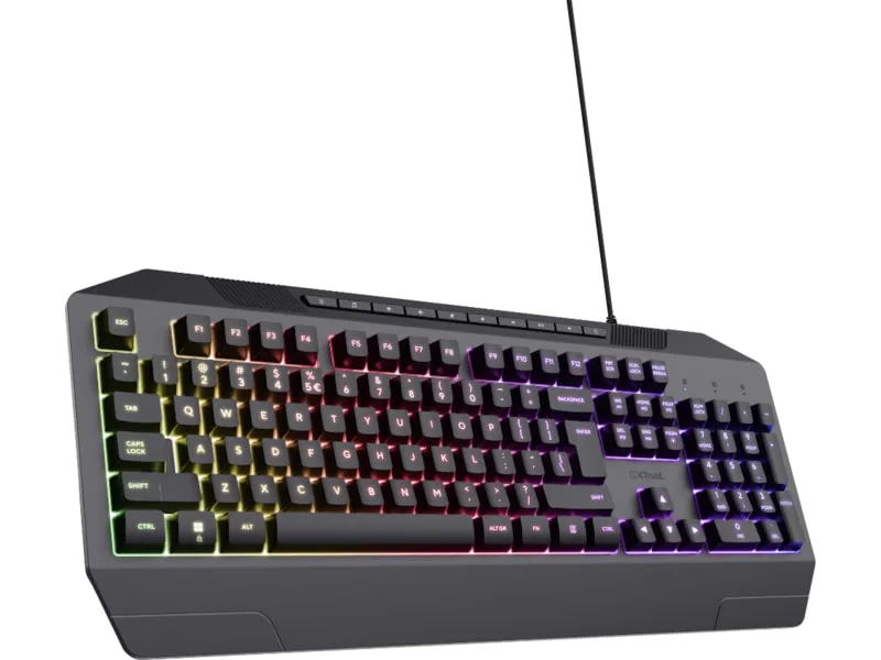 Trust GTX 836 Evocx belyst gamingtangentbord med membran