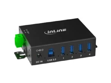InLine 35396A, USB 3.2 Gen 1 (3.1 Gen 1) Type-B, USB 3.2 Gen 1 (3.1 Gen 1) Type-A, 5000 Mbit/s, Svart, Gjuten aluminium, ?DC