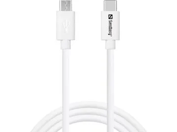 Sandberg 136-74, 1 m, USB C, Micro-USB B, Vit