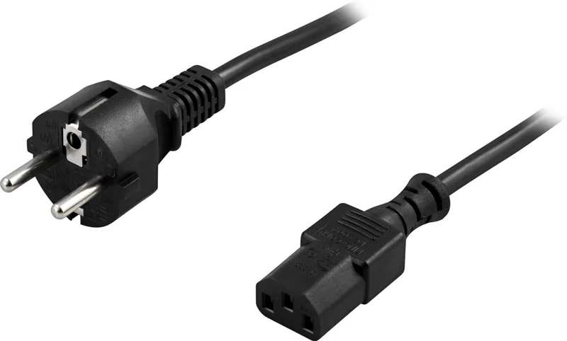 Deltaco Apparatkabel C13 - Svart / 1m