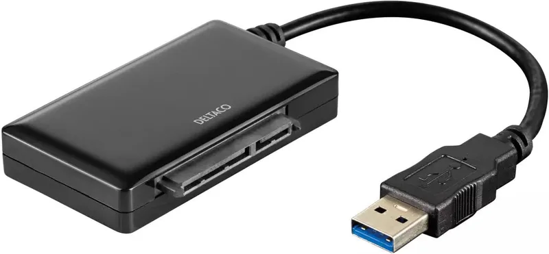 Deltaco USB 3.0 till SATA 6Gb/s adapter, för 2,5" hårddiskar, svart