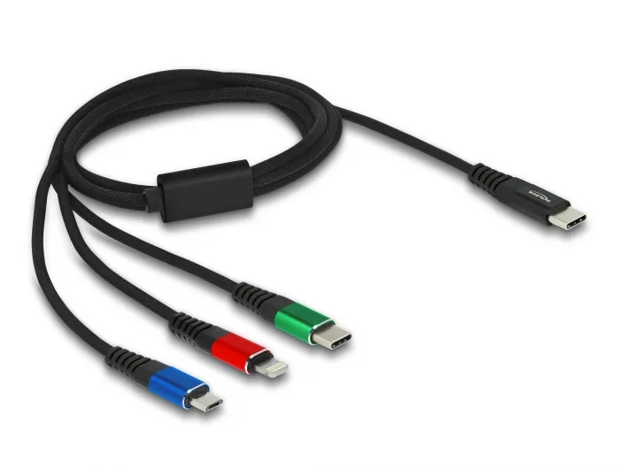 DeLOCK 3-i-1 USB-C laddningskabel