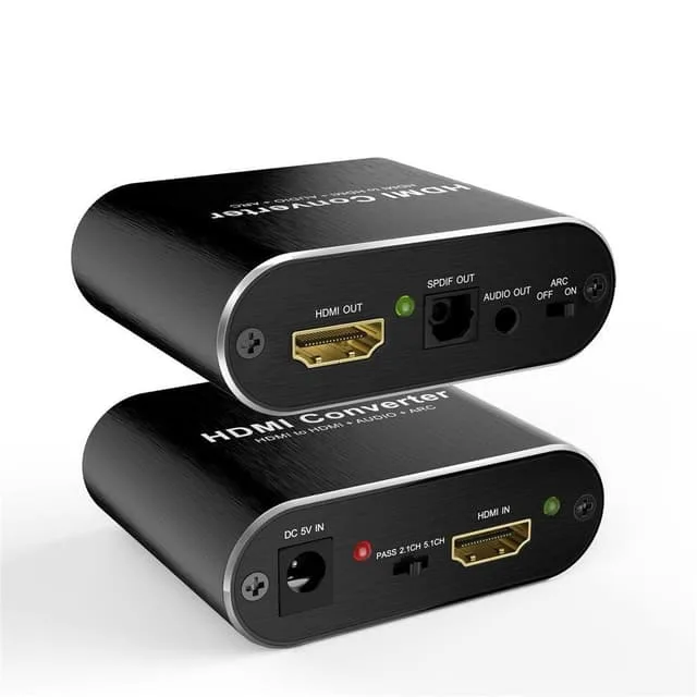 Nördic HDMI-extraktor med Toslink och 3,5 mm stereo, ARC, 4K60Hz
