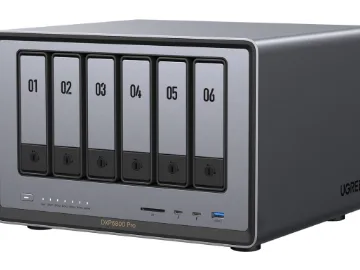 Ugreen DXP6800 Pro, NAS, Skrivbord, Intel® Core™ i5, 8 GB, DDR5, Grå, Svart