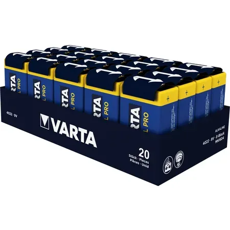 Varta 9V alkaliskt engångsbatteri, 20 st