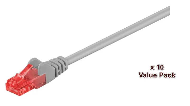 MicroConnect V-UTP6005VP RJ45 Nätverkkabel, Patchkabel 0.5 m Grå 10 st