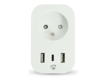Nedis WIFIP121EWT smart uttag, 3680 W, vit