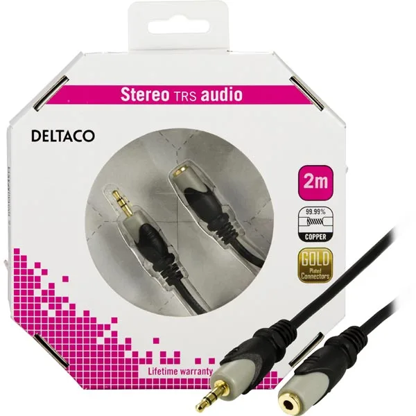 Förlängningsljudkabel stereo 3,5 mm