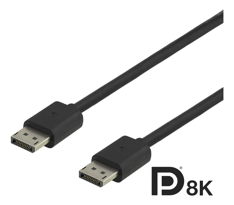 DisplayPort-kabel, DP 1.4, 8K@60Hz, Deltaco, 3 meter