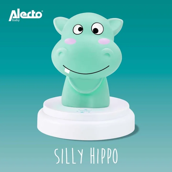 Alecto SILLY HIPPO LED nattlampa flodhäst blå