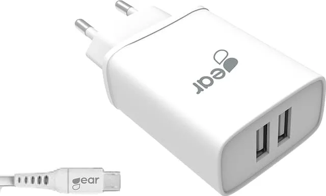 Gear 220V MicroUSB dubbel väggladdare