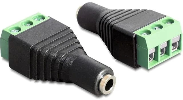 DeLOCK adapter, 3,5mm stereo ho till 3-pin terminalblock
